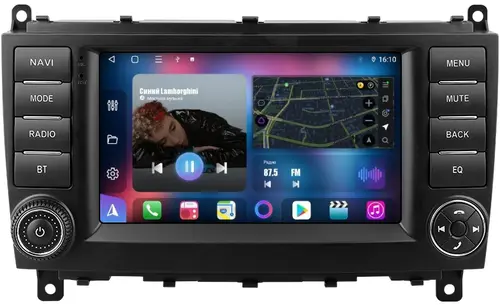Магнитола для Mercedes-Benz C (W203) 2004-2007 - FarCar S500+TS105, дисплей 7" на Android 14, Быстрая, CarPlay, 4G SIM-слот