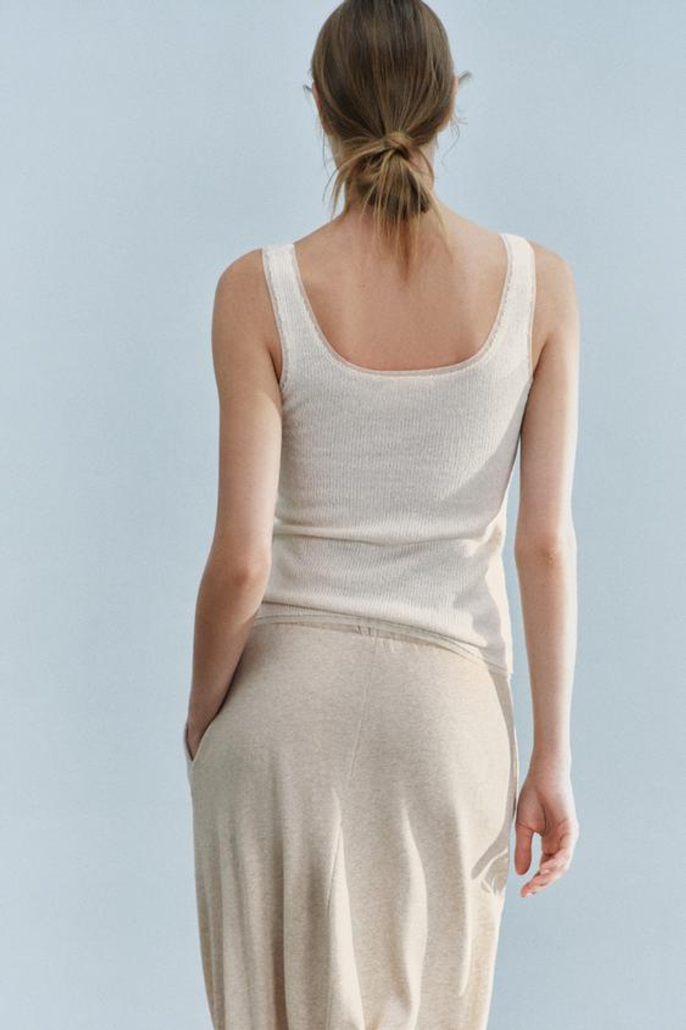 ZARA БРЮКИ-САРУЭЛЬ, БЕЖЕВЫЙ МЕЛАНЖ