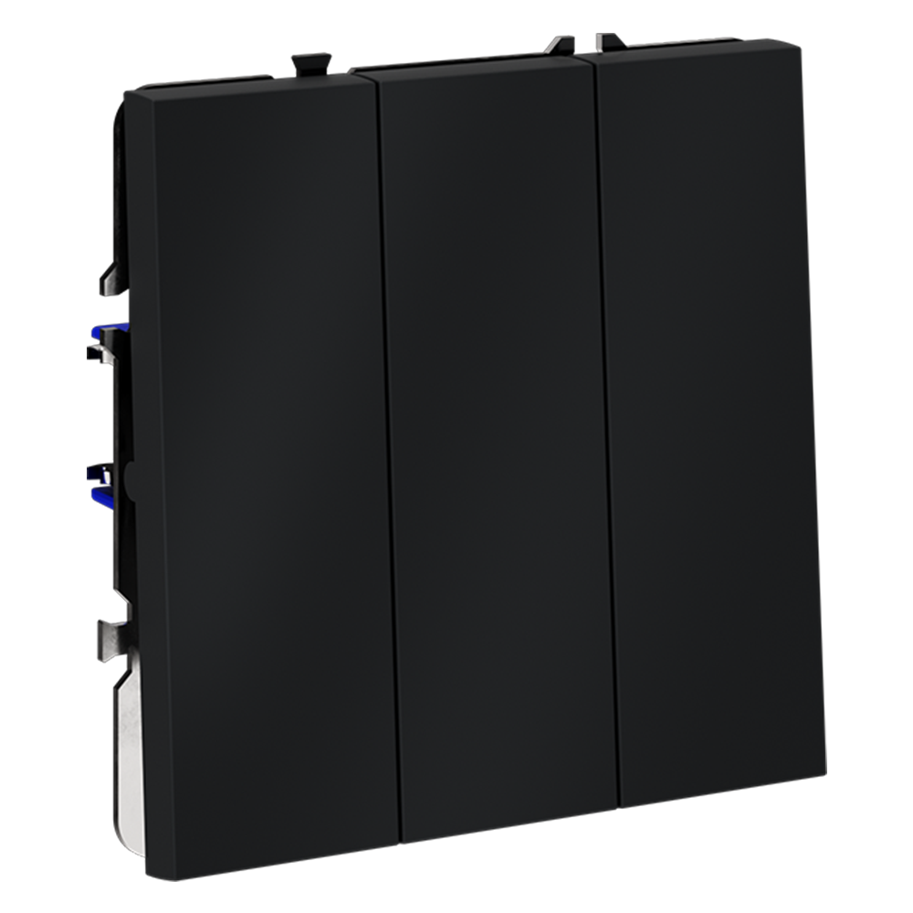 Выключатель встраиваемый трехклавишный 10А, (графит) Voltum S70 VLS030107