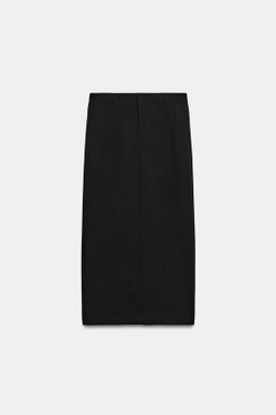 ZARA ЮБКА МИДИ В КЛЕТКУ, ЧЕРНЫЙ