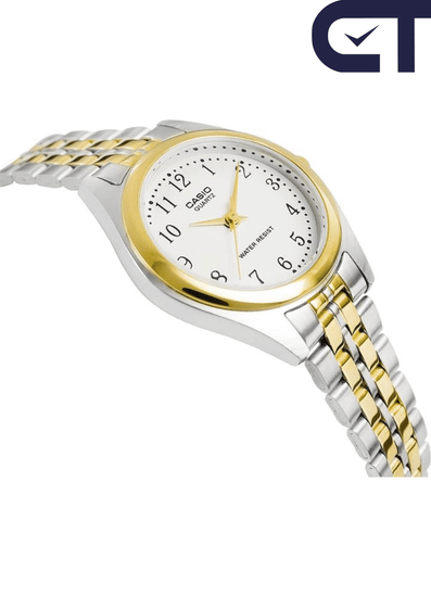 Casio LTP-1129G-7B — женские классические часы на стальном браслете