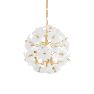 Corbett Hygea Chandelier, 51 cm, Gold Leaf