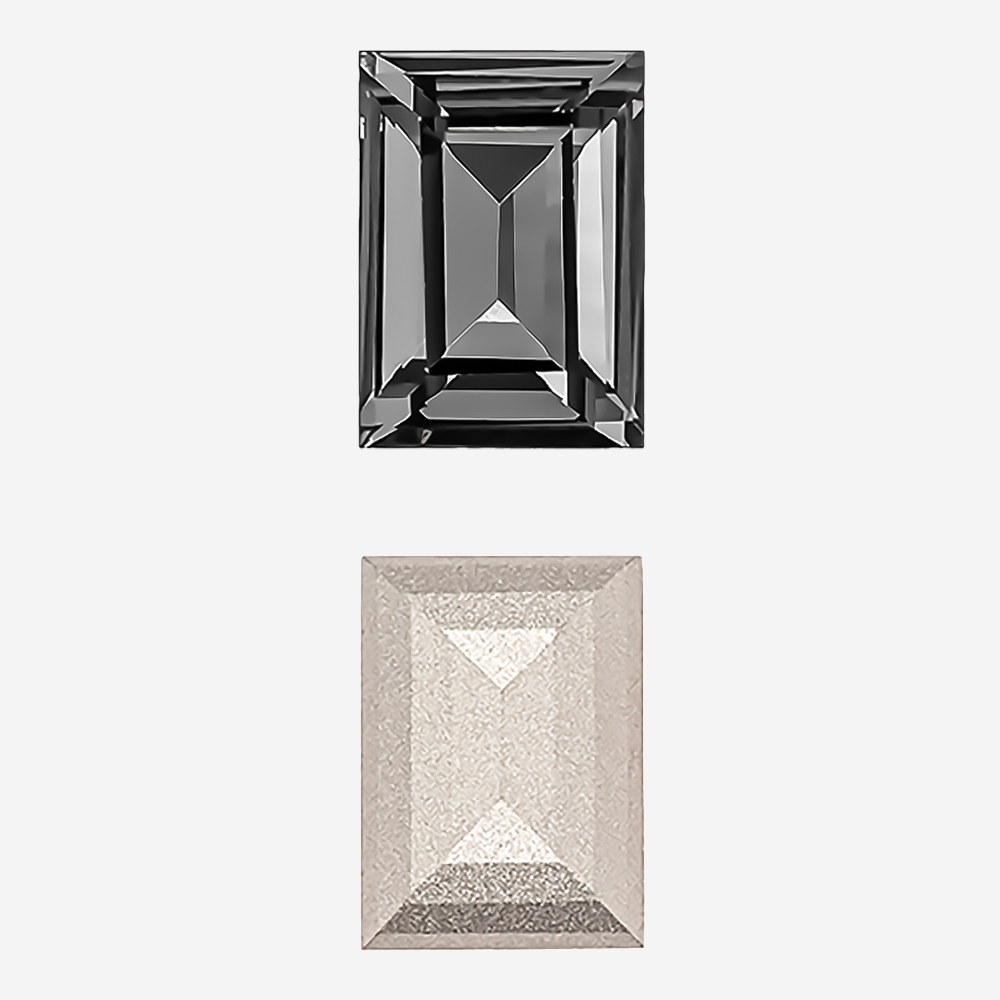Кристалл Прямоугольник (Step Cut Fancy Stone), оттенок "Серый"/"Gray", 14*10мм