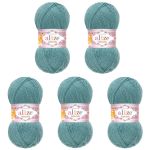 Пряжа Alize (Ализе) Cotton Gold / уп.5 мот. по 100 г, 330м, 156 синее море