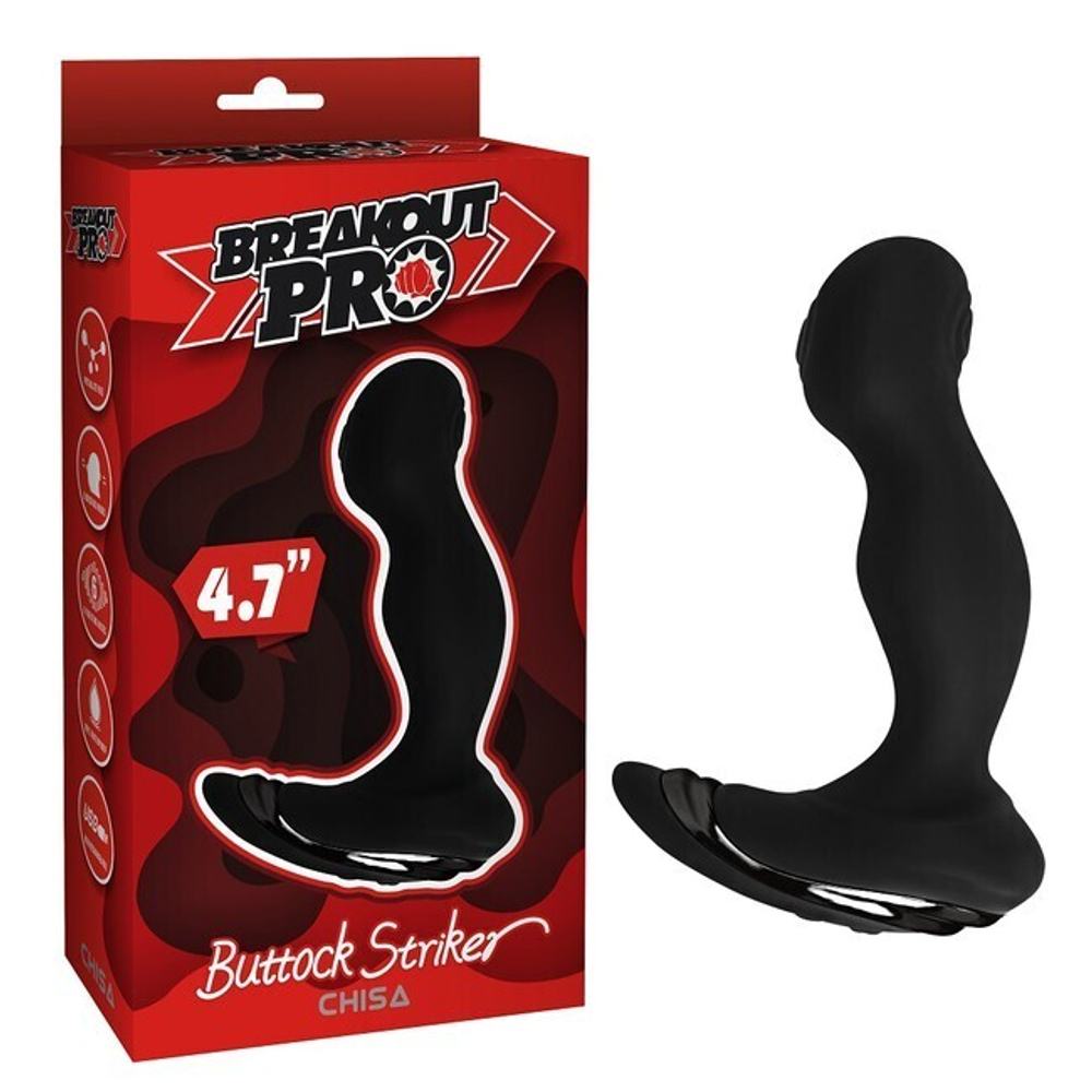 Массажер простаты с вибрацией Buttock Striker (перезаряжаемый) (Цвет: черный)