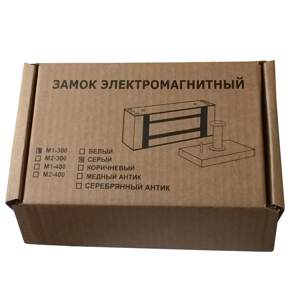 Электромагнитный замок М1-300 (коричневый с уголком)