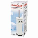 Ерш для унитаза LAIMA, с подставкой, металл, белый, глянцевый, 604962