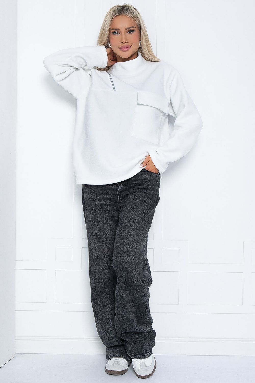 Свитшот Лори (белый) флисовый Б12555-7 LT Collection