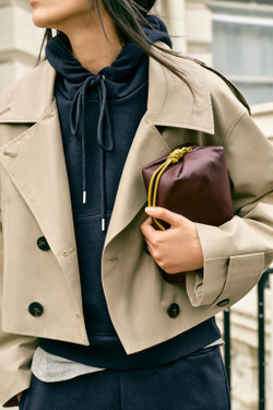 ZARA КОЖАНЫЙ НЕСЕССЕР, БОРДОВО-КРАСНЫЙ