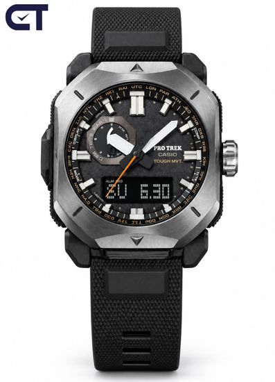 CASIO PRW-6900Y-1DR PRO TREK мужские наручные часы — PRO TREK с металлическим восьмиугольным безелем, Triple Sensor и радиосинхронизацией