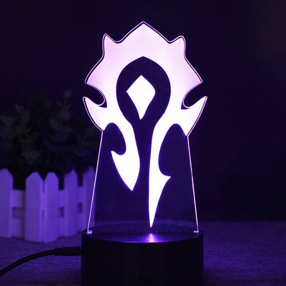 Акриловый светильник на черной подставке "World of Warcraft / WOW / Варкрафт - Орда"