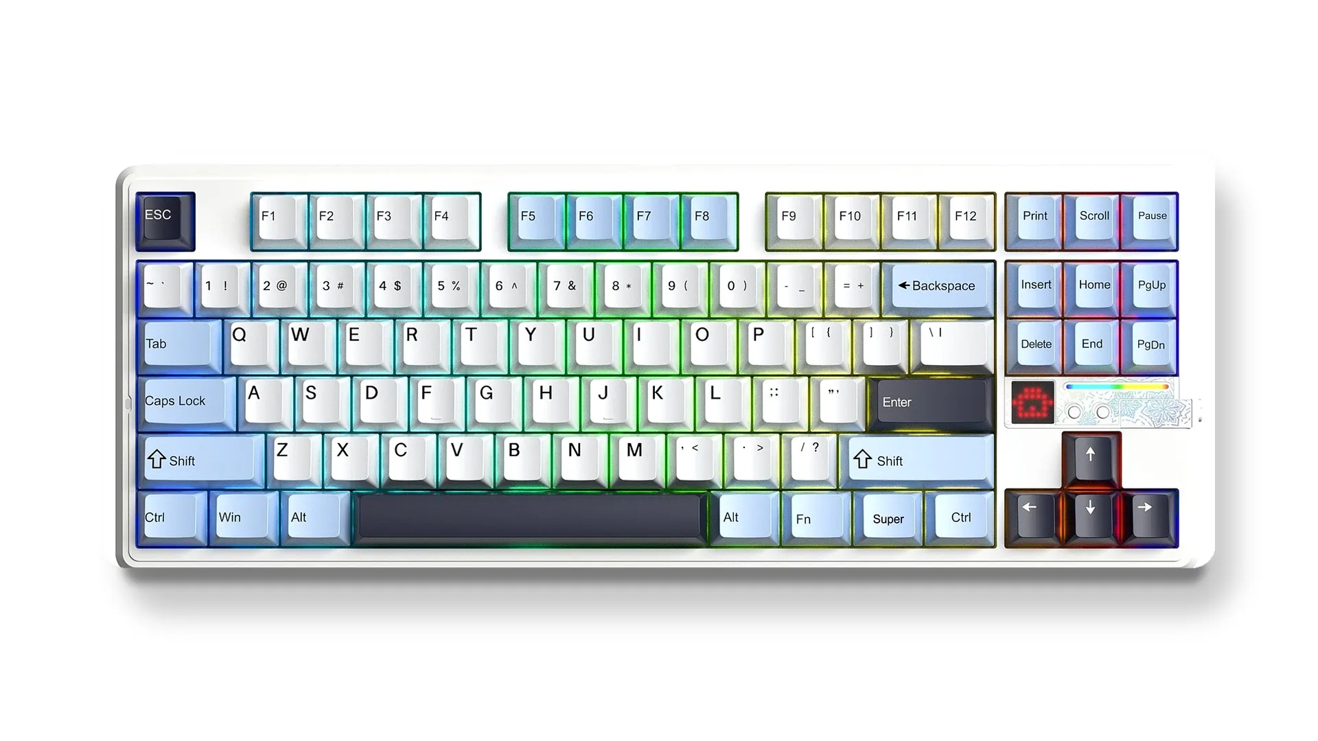 Клавиатура AULA F87PRO V2 Glacier Blue — на белом фоне