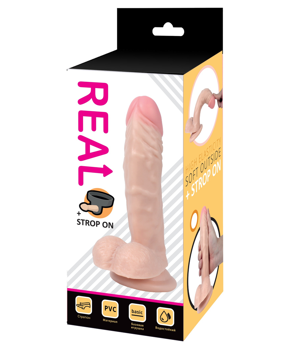 Реалистичный фаллоимитатор и трусики для страпона Real Basic Toy 16 см