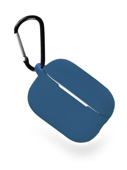 Чехол силиконовый Gurdini Silicone Case с карабином для AirPods Pro 2 Темно-синий