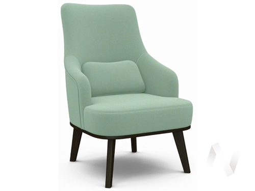 Кресло отдыха Комфорт-5 высокая спинка (венге лак/SENSEY MIST GREEN)