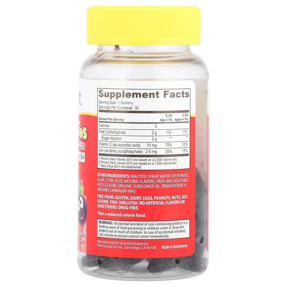 Kids Smart, Kids Smart® VITA Gummies®, железо и витамин C, для детей от 3 лет, ежевичный лимонад, 30 жевательных таблеток