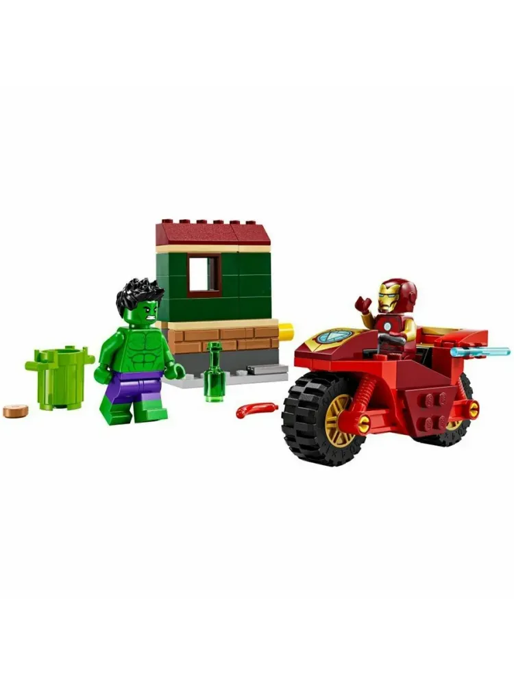 Конструктор Marvel 76287 Железный человек с байком и Халк