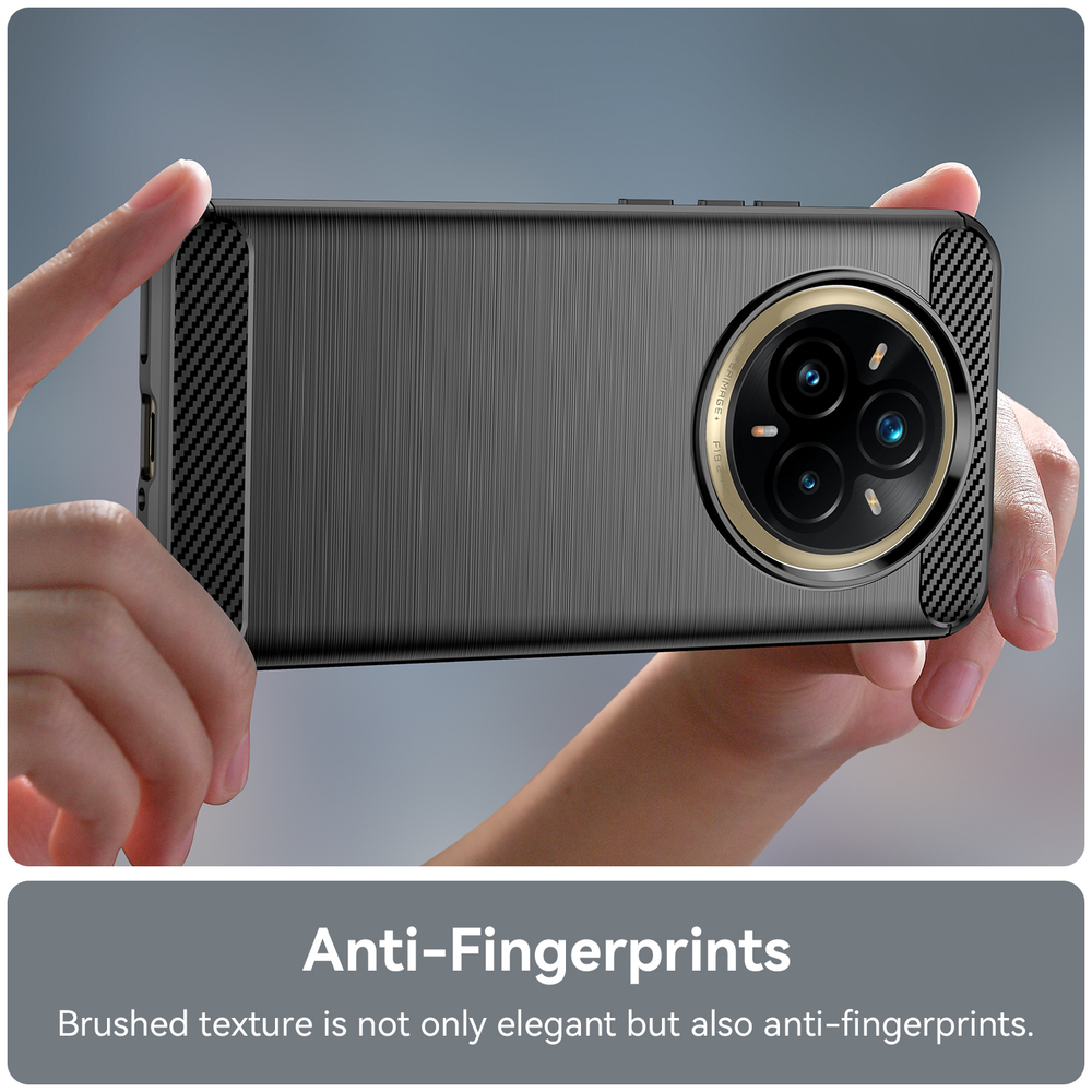 Чехол черного цвета на Realme 14 Pro+ Плюс, серия Carbon (дизайн под карбон) от Caseport