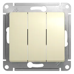 Выключатель трехклавишный Systeme Electric Glossa Бежевый GSL000231