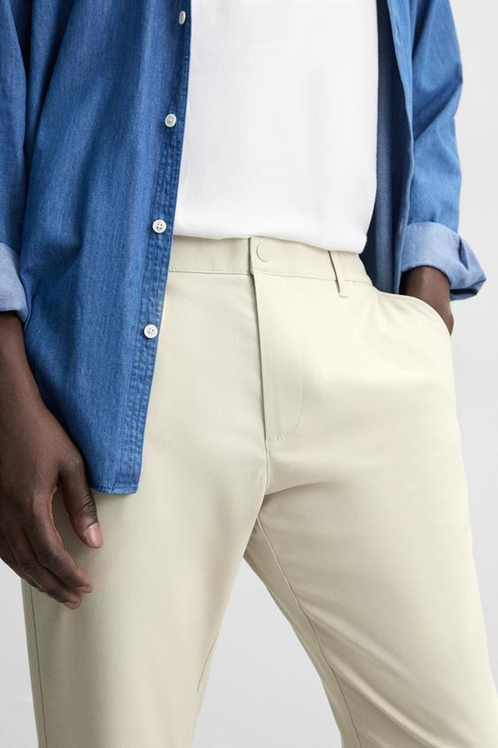 ZARA БРЮКИ SLIM FIT COMFORT, КАМЕННО-СЕРЫЙ