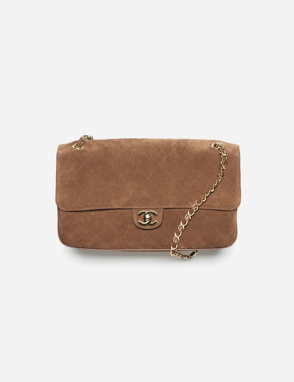 Сумка Chanel Maxi Flapbag Suede Calfskin & Gold Metal "Camel"