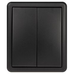 Выключатель ЭРА Эксперт 11-1204-05 двойной IP20 10АХ-250В ОУ антрацит | Эра Эксперт
