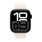 Умные часы Apple Watch Series 10 GPS, 42mm, Jet Black Aluminium Case with Sport Band S/M, Light Blush (Черный)