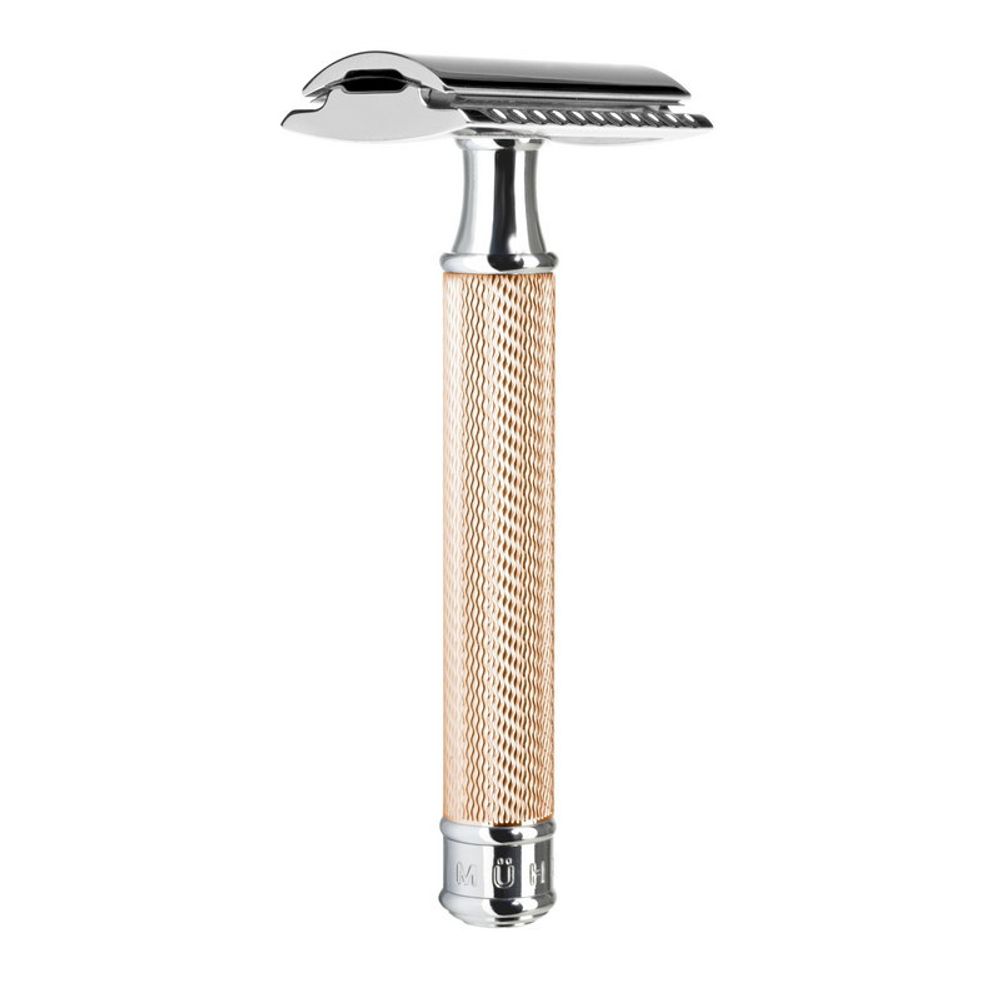 Т-образная бритва MUEHLE TRADITIONAL, розовое золото, closed comb (R 89 RG)