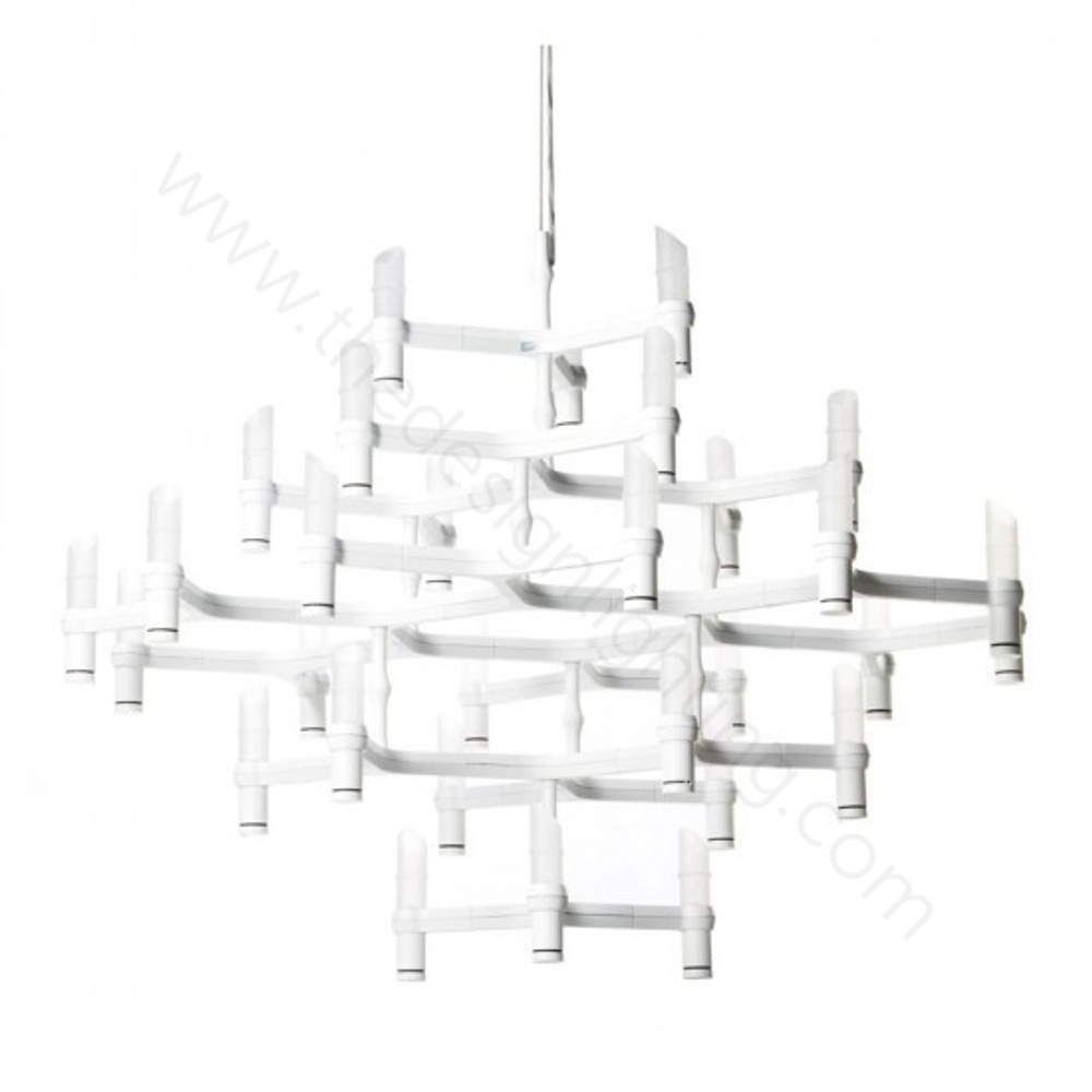 Pendant design lamp  Crown Major by Nemo (White,  30 lampshades)