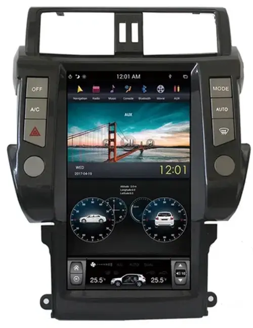 Магнитола для Toyota Land Cruiser Prado 150 2009-2013 (без 360) - Kuberg ZF "Тесла-стиль" монитор 13.6" на Android 11, CarPlay, 4G SIM-слот