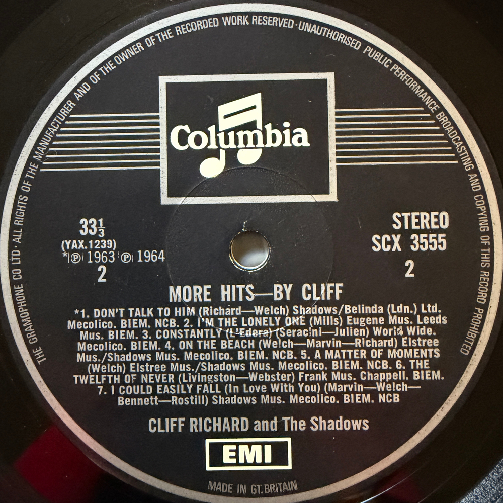 Cliff Richard ‎– More Hits - By Cliff (Англия)