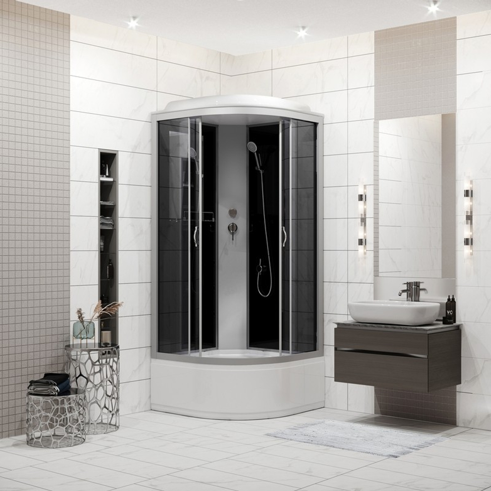 Душевая кабина Niagara Classic NG-2508-14 (90х90х215) высокий поддон(40см),стекло тонированное,4 места