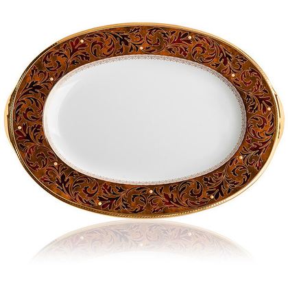 Блюдо овальное Noritake Ксавьер золотой кант 37см