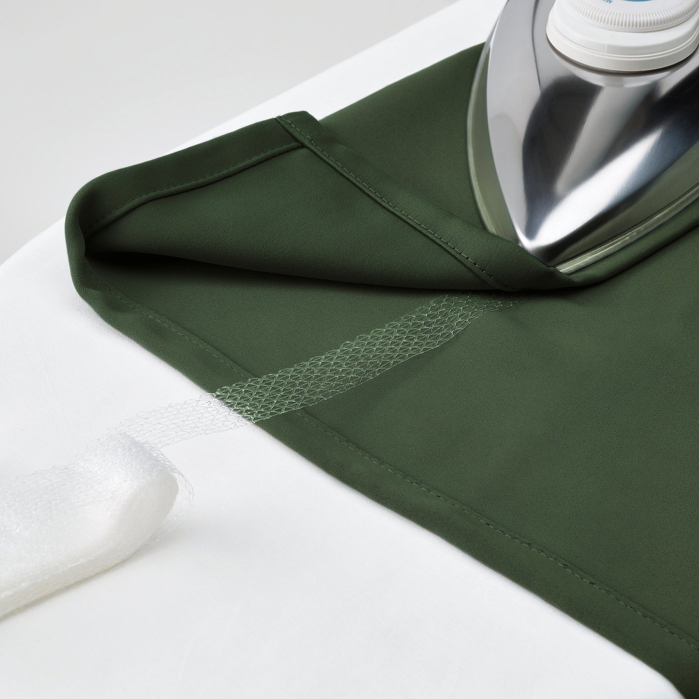 IKEA MAJGULL  (ИКЕА МАЙГУЛЛ)  -  Затемняющие шторы, пара - тёмно-зелёный/на ленте 145х300 см