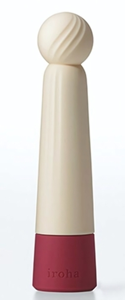 Бежевый вибратор с шаровидной мягкой головкой IROHA Rin Akane - 14,8 см. (Цвет: бежевый)