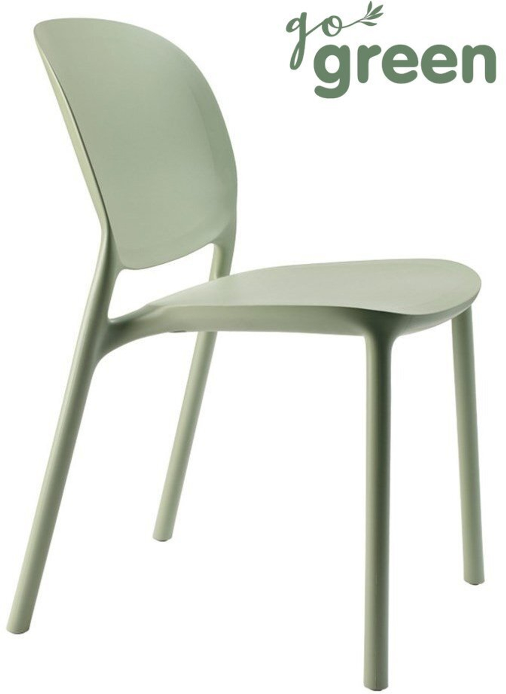 Стул пластиковый Scab Design Hug Go Green, зеленый шалфей