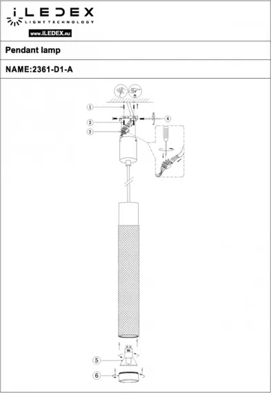 Подвесной светильник Delta 2366-1 BK+SL iLedex