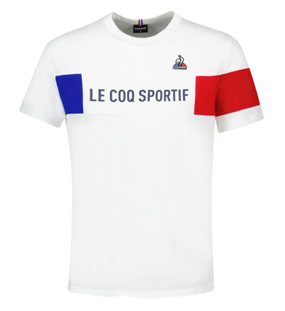 Мужская теннисная футболка Le Coq Sportif TRI Tee Short Sleeve N°1 SS23 - new optical white