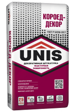 Штукатурка цементная декоративная белая Unis Короед-декор 25 кг (48шт/пал)