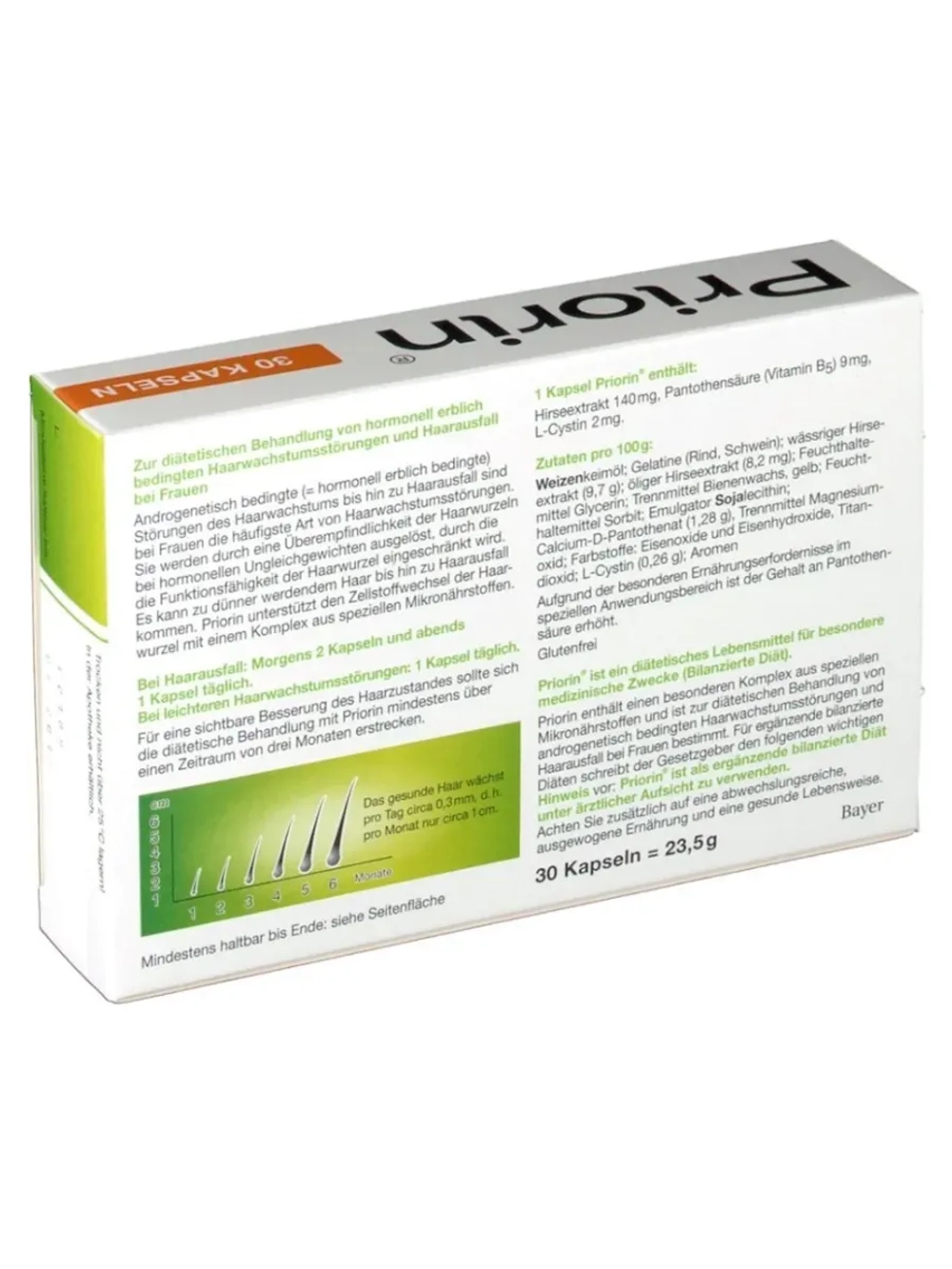 Витамины для роста волос Priorin Bayer, 30 капсул (Германия)