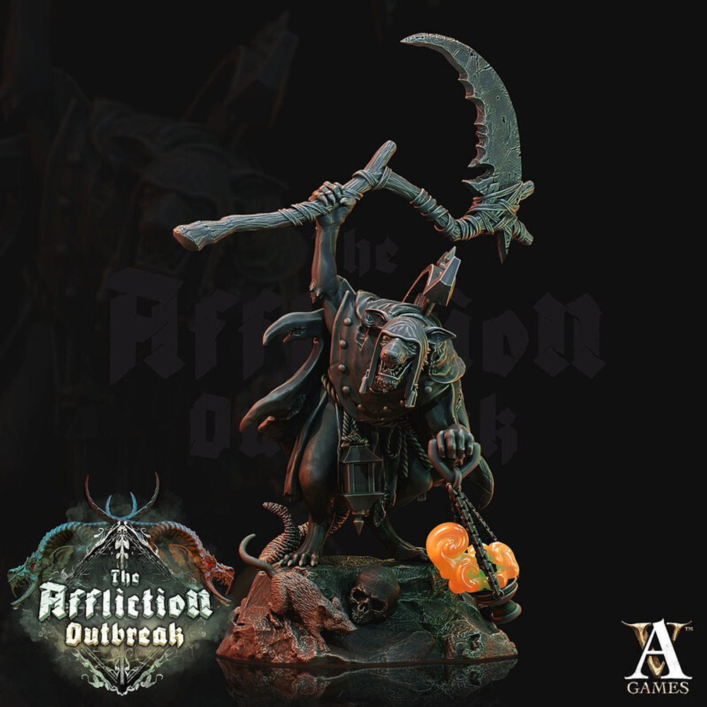 Grand Alliance Chaos  Skaven Plague Priest Чумной жрец миниатюра для dnd, днд, pathfinder, фентези, Настольная игра, НРИ, Варгейм, РПГ