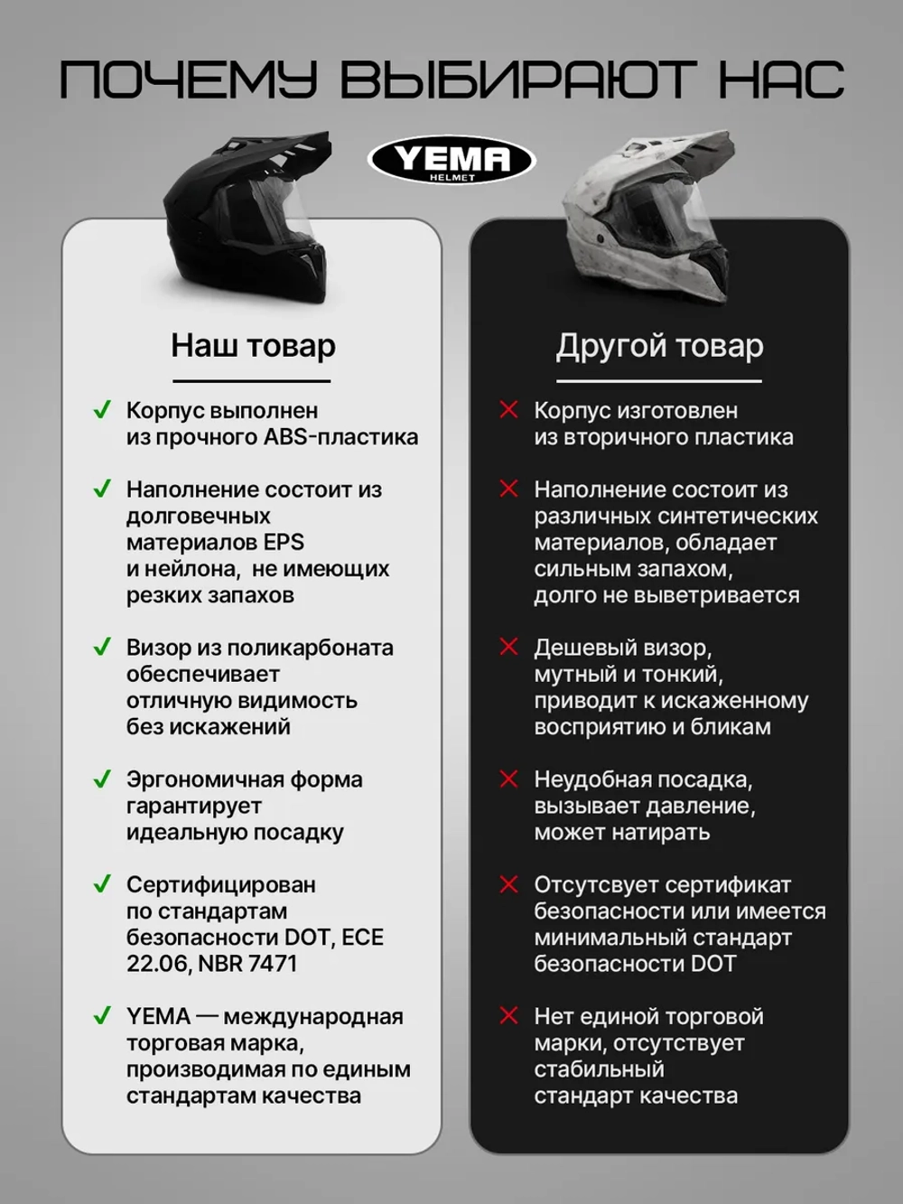 Мотошлем кроссовый для питбайк эндуро квадроцикла черный