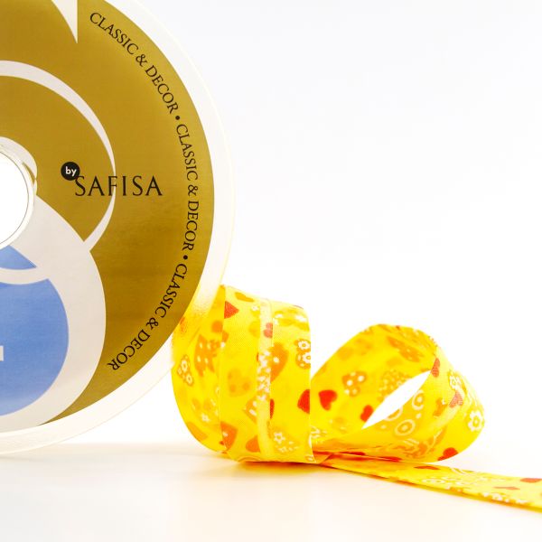 Косая бейка с рисунком 20 мм / 20 метров, диз.6528 109, Safisa (Spiral)