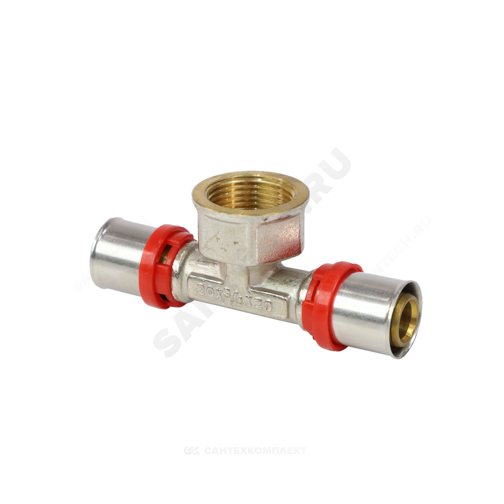 Тройник МП латунь никель пресс Дн 20х3/4"х20 ВР ГОСТ 32415-2013 8011 Aquasfera 8011-03