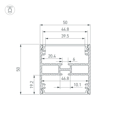 Профиль LINE-5050-DUAL-3000 ANOD BLACK (Arlight, Алюминий)