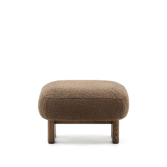 Пуф Cabana Taupe Boucle с ножками в отделке орех 65x55,4