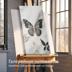 "Белые живописные цветы"120 см х 80 см