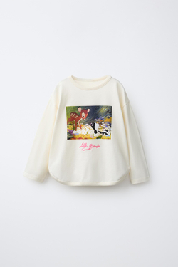 ZARA ЛОНГСЛИВ С ПРИНТОМ BAMBI © DISNEY, ЦВЕТ СЛИВОЧНОГО МАСЛА