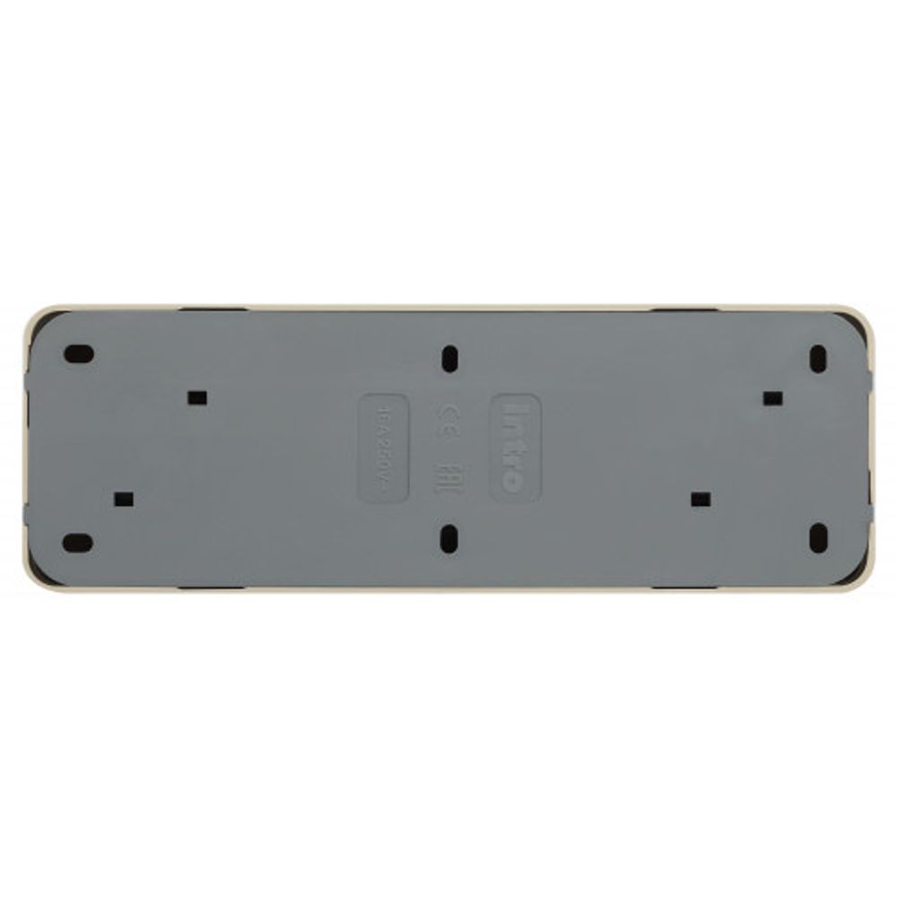 Розетка Intro Quadro 2-207-02 без заземления четверная 4х2P 16А-250В IP20 ОУ слоновая кость | Intro