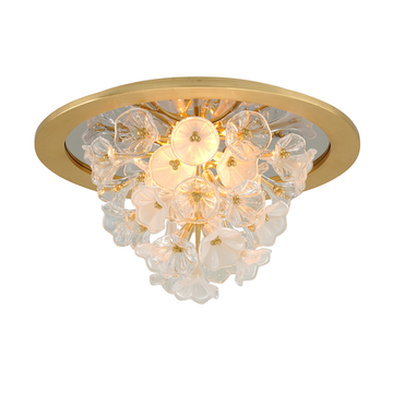 Corbett Jasmine Flush Mount, 55 cm, Gold Leaf